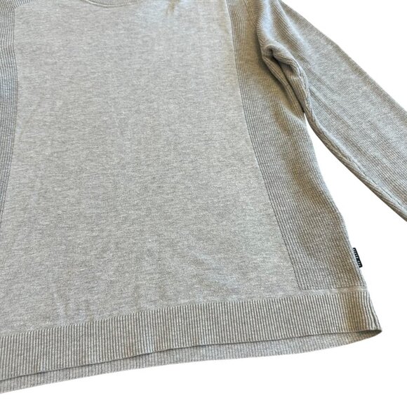 Ted Baker London Grey Pullover Sweater Stretch Ribbed Trim Crew Neck Size Large - Picture 5 of 12